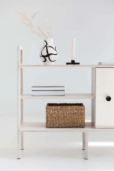 Woodesk Rovere, Ahşap, Dolap Ve Konsol, 120x90, Beyaz Renk Cpt4653-120 - 3