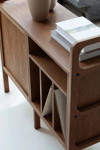 Woodesk Brume, Ahşap, Dolap Ve Konsol, 100x90, Tik Renk, Cpt4691-100 - 5