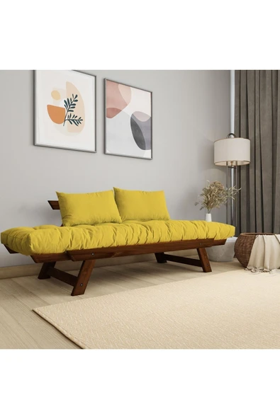 Woodesk  Adalar Masif Ceviz-sarı Renk 2li Kanepe Cpt8166-210 - 3