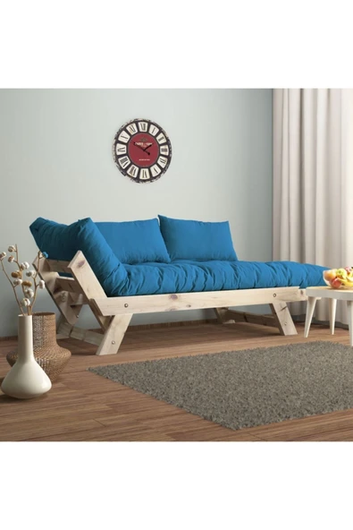 Woodesk  Adalar Modern Masif Ahşap Natural-mavi Renk Kanepe - 2