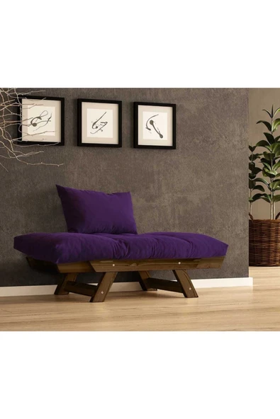 Woodesk  Adalar Masif Ceviz-mor Renk Berjer - Resim 3