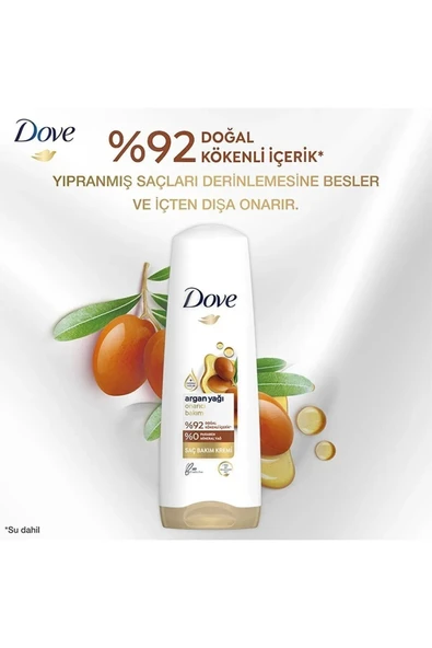 Dove Ultra Care Saç Bakım Kremi Onarıcı Bakım Argan Yağı 350 Ml - 4