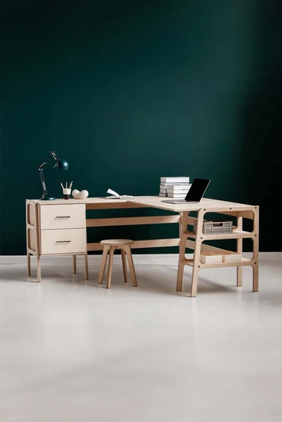 Woodesk  Origo Ahşap Çalışma Masası 177X65 Natural Renk CPT4643-100