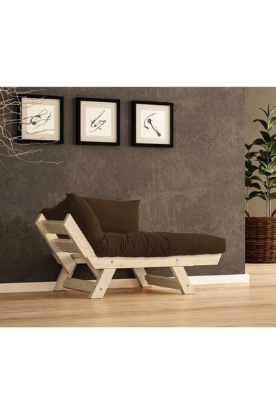 Woodesk  Adalar Masif Natural-kahve Renk Berjer - Resim 2