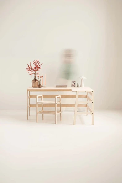 Woodesk  Valencia Ahşap Çalışma Masası 125x60 Natural Renk Cpt4631-125 - 3