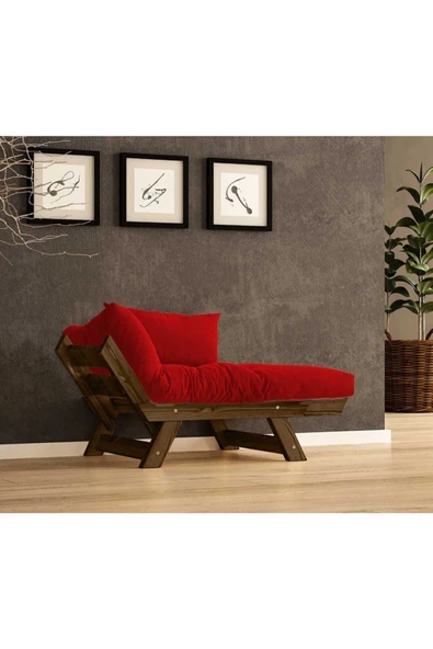 Woodesk  Adalar Masif Ceviz-kırmızı Renk Berjer - 2