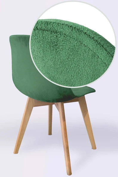 Woodesk  Dallas Ağaç Ayaklı, Yeşil Renk Sandalye Snd3022-yes - Resim 4