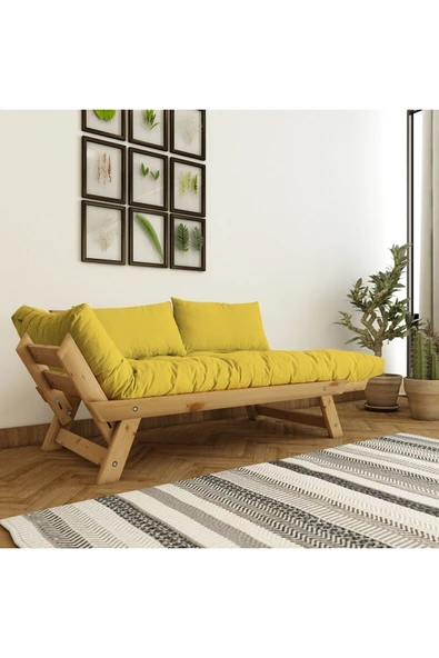 Woodesk  Adalar Masif Natural-sarı Renk 2li Kanepe Cpt8169-210 - 2