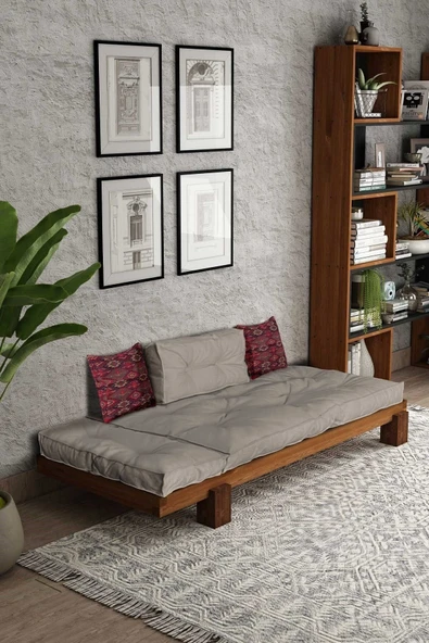 Woodesk  Arin Masif Tik-bej Renk Sedir Cpt8376-200 - Resim 2