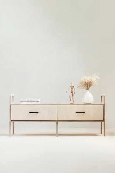 Woodesk  Cadre, Ahşap, Dolap Ve Konsol, 140x60, Natural Renk, Cpt4706-140 - 3