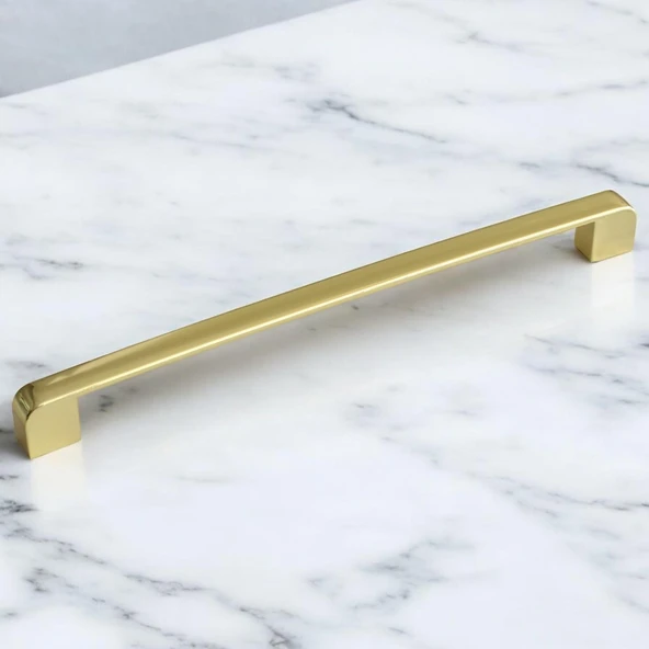 Mobilya Mutfak Dolabı Çekmece Dolap Kapak Kulpu Kulbu 224 mm Metal Kulp Altın Oval Gold - 3
