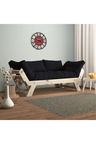 Woodesk  Adalar Modern Masif Ahşap Natural-siyah Renk Kanepe
