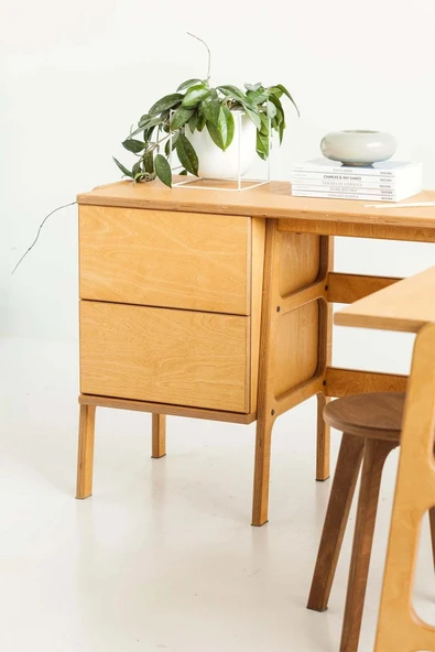 Woodesk  Sera Ahşap Çalışma Masası 100X190 Tik Renk CPT4639-170 - 3