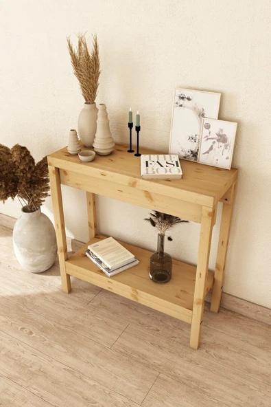 Woodesk  Masif Ağaç Natural Renk 80x30 Cm Dresuar Cpt2706-80