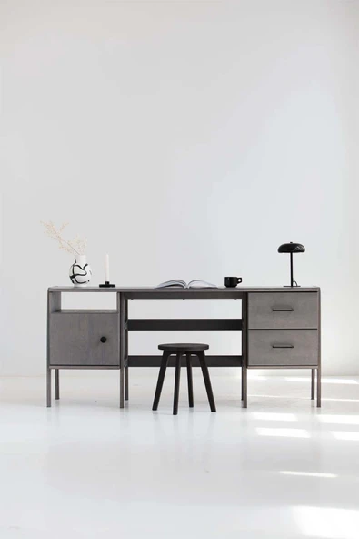 Woodesk  Terra Ahşap Çalışma Masası 180X60 Siyah Renk CPT4640-180