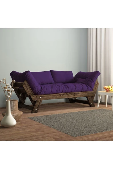 Woodesk  Adalar Modern Ceviz-mor Renk Ahşap Kanepe