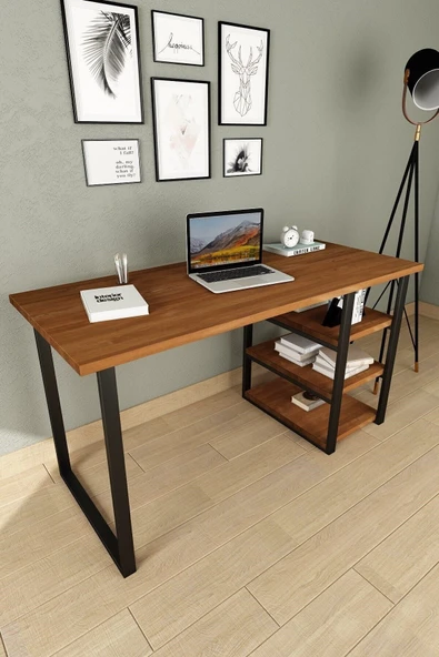 Woodesk  Elegant Masif Ağaç Tik Renk Çalışma Masası Cpt4611-140