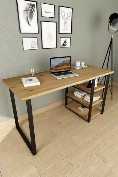 Woodesk  Elegant Masif Ağaç Natural Renk Çalışma Masası Cpt4610 140