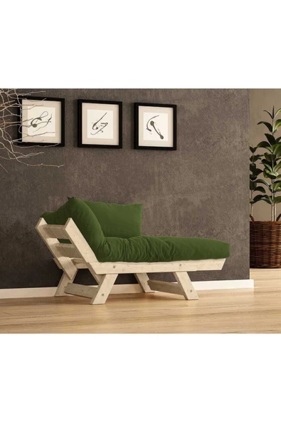 Woodesk  Adalar Masif Natural-yeşil Renk Berjer - Resim 2