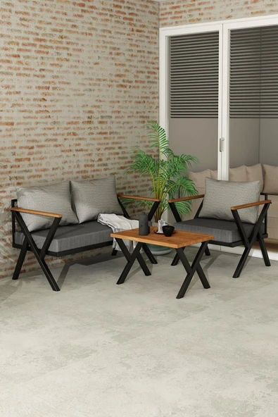 Woodesk  Begonvil Bahçe Takımı 2+1+sehpa