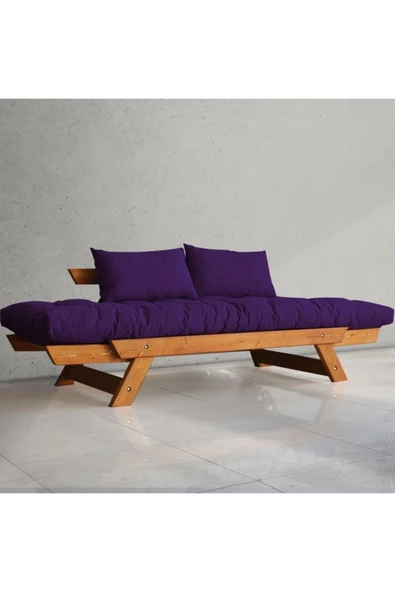 Woodesk  Adalar Modern Tik- Mor Renk Ahşap Kanepe - 3