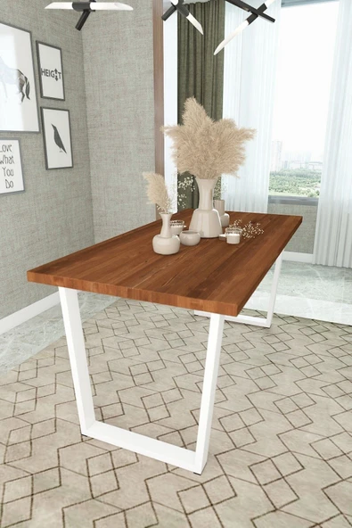 Woodesk  Tuana Masif Tik Renk 140x70 Yemek Masası