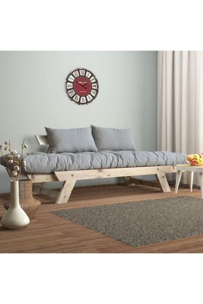Woodesk  Adalar Modern Masif Ahşap Natural-gri Renk Kanepe - 3
