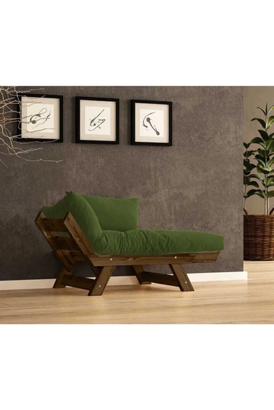 Woodesk  Adalar Masif Ceviz-yeşil Renk Berjer - 2