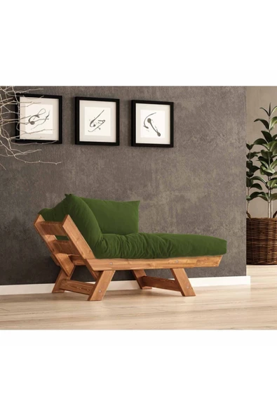 Woodesk  Adalar Masif Tik-yeşil Renk Berjer Cpt8160-140 - 2