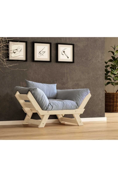 Woodesk  Adalar Masif Natural-gri Renk Berjer