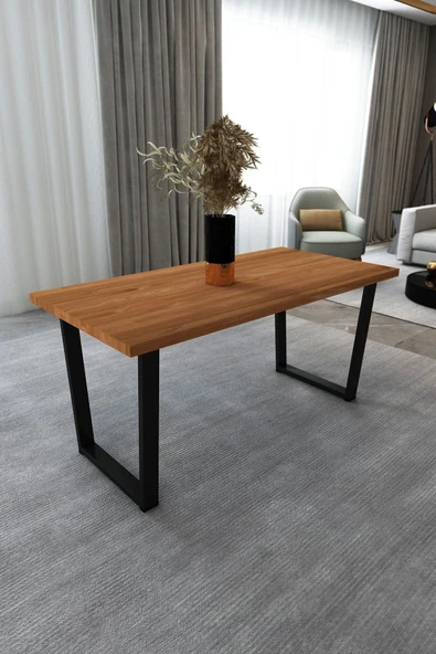Woodesk  Ilgın Masif Tik Renk 120x70 Yemek Masası