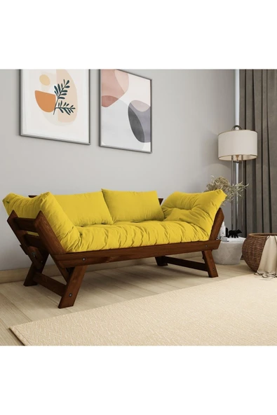Woodesk  Adalar Masif Ceviz-sarı Renk 2li Kanepe Cpt8166-210