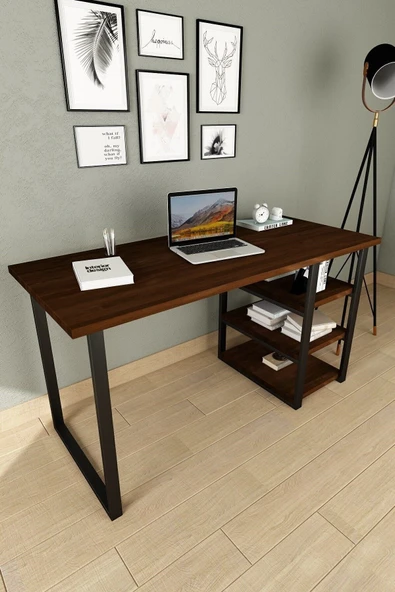 Woodesk  Elegant Masif Ağaç Ceviz Renk Çalışma Masası Cpt4612-140