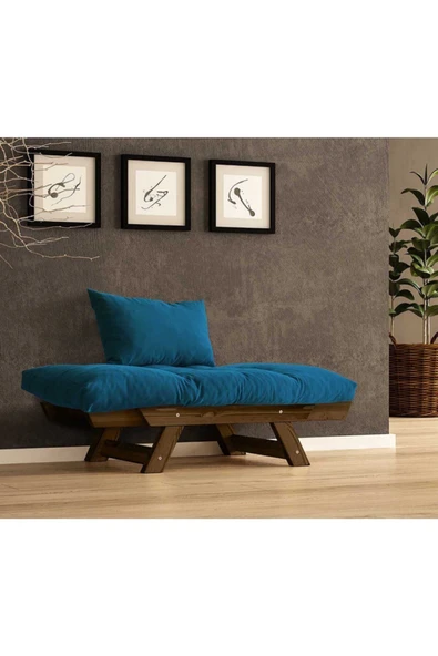 Woodesk  Adalar Masif Ceviz-mavi Renk Berjer - Resim 3