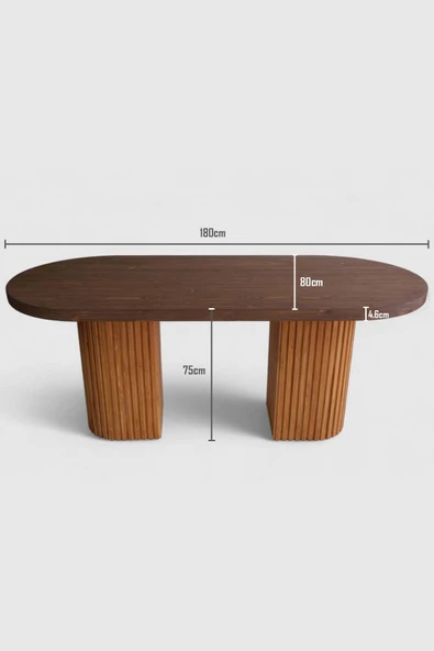 Woodesk  Verona Masif Ahşap Masa 180x80 cm - Resim 5