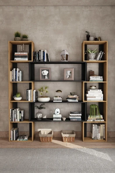 Woodesk  Dublin Masif Ağaç Natural Renk 190x200 Kitaplık Cpt6011-200