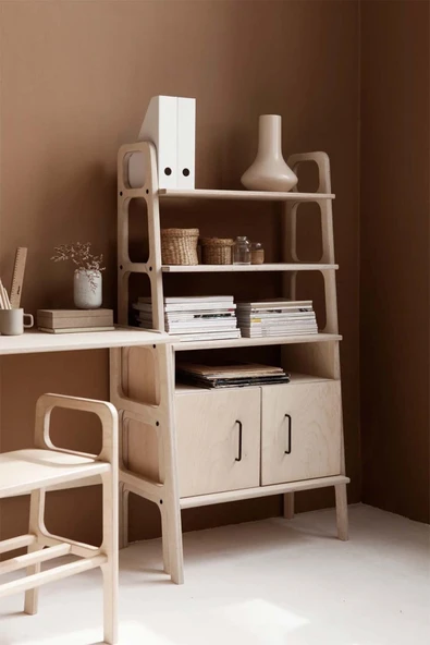 Woodesk  Alba, Ahşap, 140x75, Kitaplık Ve Raf Ünitesi