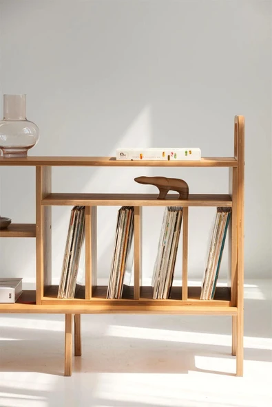 Woodesk  Legno, Ahşap Kitaplık Ve Raf Ünitesi, 120x90, Tik Renk, Cpt4694-120 - 7