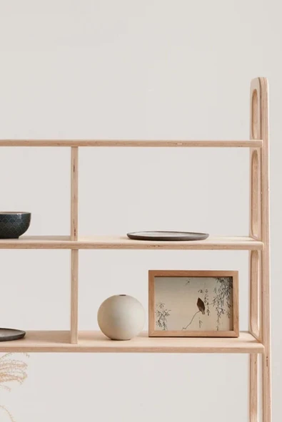 Woodesk  Ocean, Ahşap Kitaplık Ve Raf Ünitesi, 190x100, Natural Renk, Cpt4760-190 - Resim 7