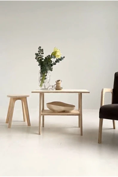 Woodesk  Voile, Ahşap Orta Sehpa, Coffee Table, 50x35