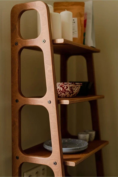 Woodesk  Esperanza, Ahşap Kitaplık Ve Raf Ünitesi, 190x50, Tik Renk, Cpt4761-190 - Resim 3