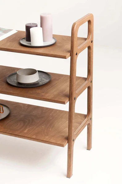 Woodesk  Fonte, Ahşap Kitaplık Ve Raf Ünitesi, 190x90, Tik Renk, Cpt4662-190 - Resim 4