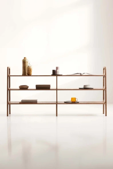 Woodesk  Fonte, Ahşap Kitaplık Ve Raf Ünitesi, 190x90, Tik Renk, Cpt4662-190 - Resim 2