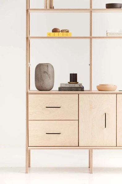 Woodesk  Violet, Ahşap Kitaplık Ve Raf Ünitesi, 190x120, Natural Renk, Cpt4766-190 - Resim 5