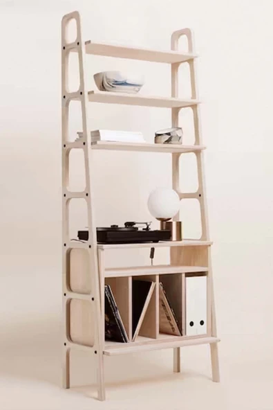 Woodesk  Lontano, Ahşap Kitaplık Ve Raf Ünitesi, 190x75, Natural Renk, Cpt4746-190 ürün görseli 1