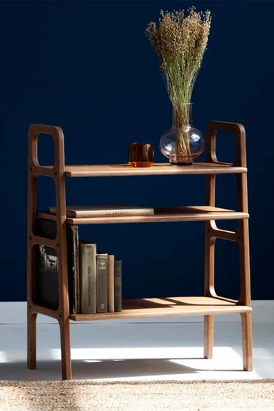 Woodesk  Brooklyn, Ahşap Kitaplık, 90x75, Tik Renk, Cpt4663-75