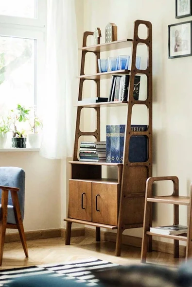 Woodesk  Layer, Ahşap Kitaplık Ve Raf Ünitesi, 190x75, Tik Renk, Cpt4752-190