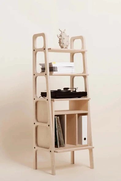 Woodesk  Fiore, Ahşap Kitaplık Ve Raf Ünitesi, 140x50 Natural Renk