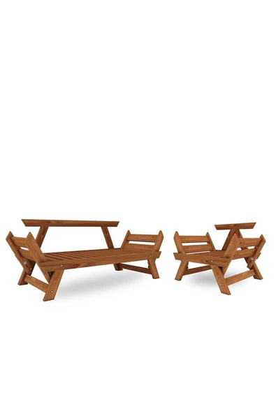 Woodesk  Adalar Tik-Pembe Renk, 2+1+1 Bahçe Takımı CPT8611-211TP - Resim 4