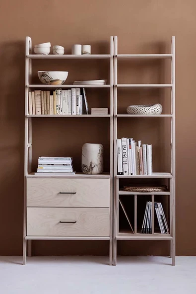 Woodesk  Pierre, Ahşap Kitaplık Ve Raf Ünitesi, 190x50 - Resim 4